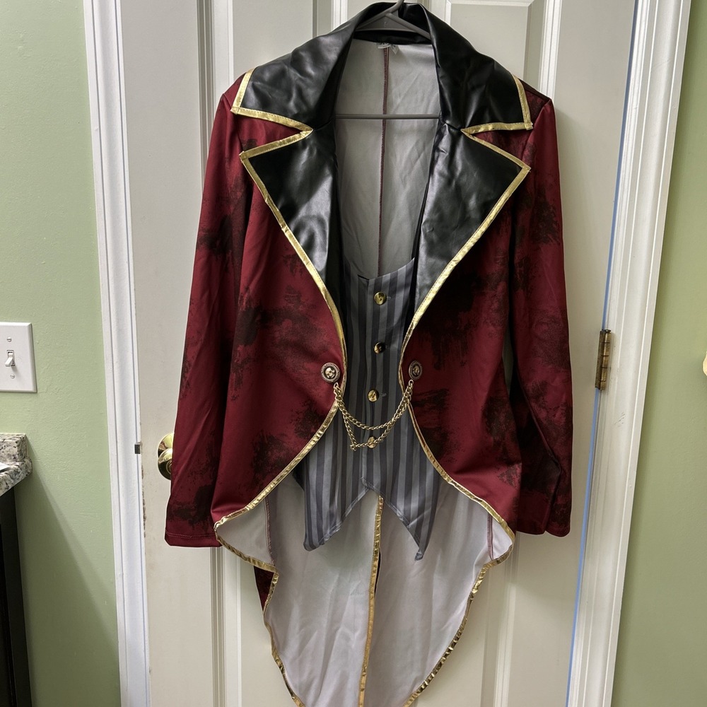 SINISTER RINGMASTER COSTUME MENS‎ ADUlt Medium SPIRIT HALLOWEEN CIRCUS With Whip